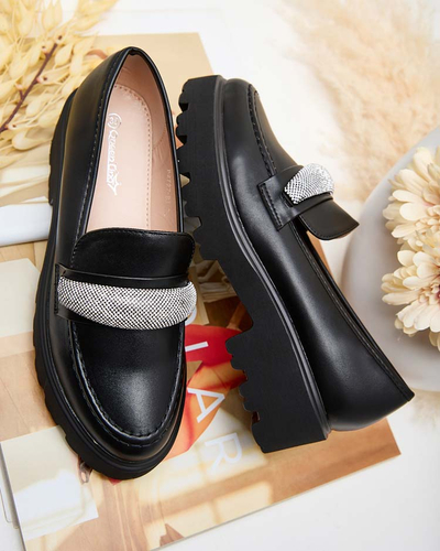 Royalfashion Sieviešu mokasīni ar cirkoniem Emerne