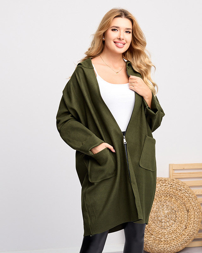 Timeless women's coat jacket in dark green - Clothing