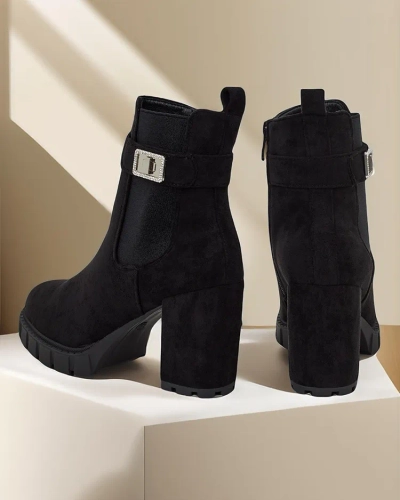 Женские ботильоны на блочном каблуке Royalfashion Effo