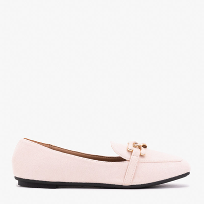 Бежевые женские лоферы с декором Olly