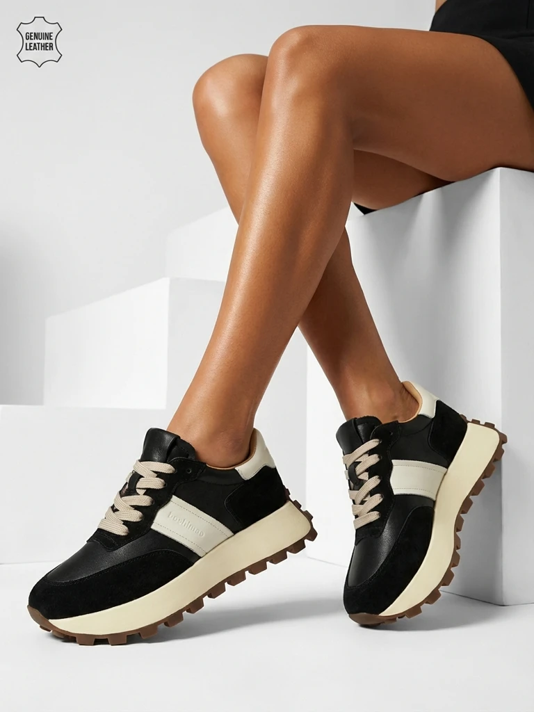 Naterre women's sports sneakers made of natural leather