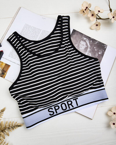 Royalfashion Women's striped sports bra