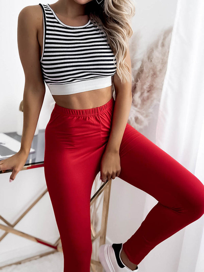 Red women's leggings made of bamboo fiber - Clothing