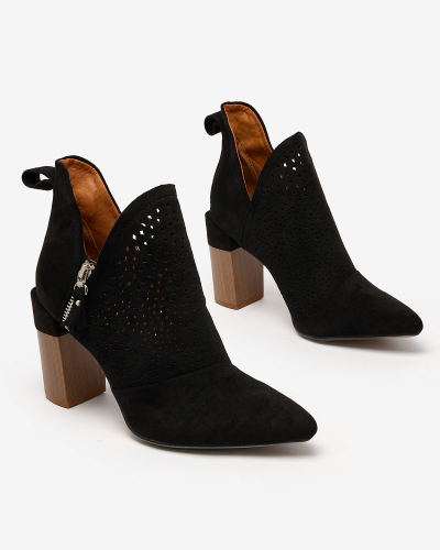 Royalfashion Черные женские сапоги на высокой шпильке Swerros