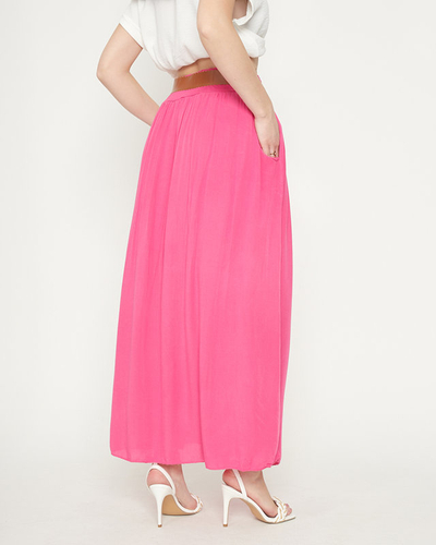 Ladies' fuchsia midi skirt - Clothing