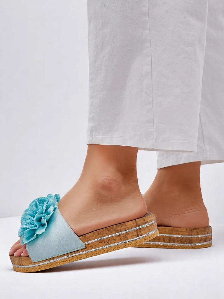 Royalfashion Women's flip-flops with flowers Focce