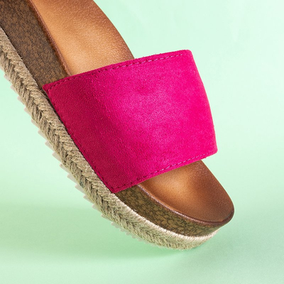 Fuchsia women's sandals on the Kosala platform - Footwear