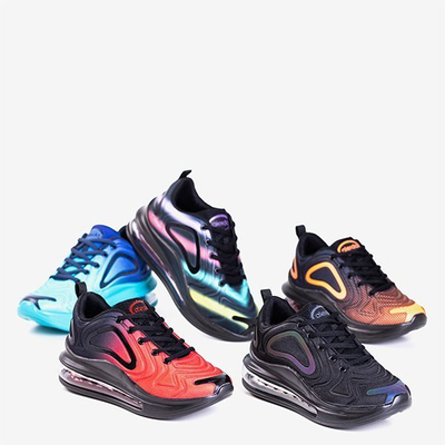 Women's colorful sports shoes with a transparent Fusion sole - Footwear