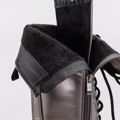 OUTLET Graphite women's boots with ties Darikos - Footwear