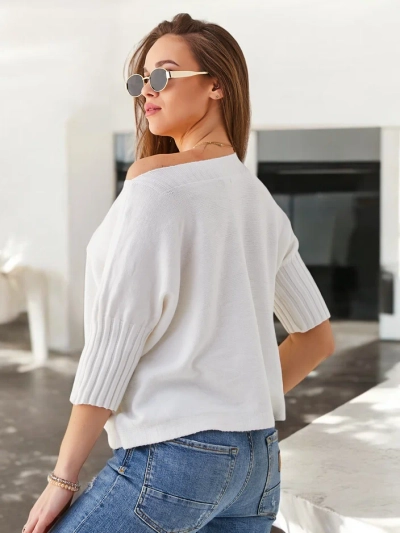 Royalfashion Women's viscose sweater with short sleeves