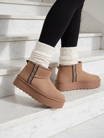 Karaliskā mode īsas zābaki sievietēm sniega zābakstilā Haluzi