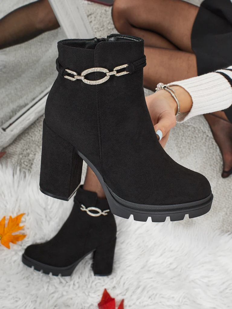 Luna Black Elegant Everyday Ankle Boots