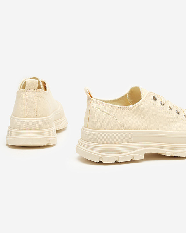 OUTLET Beige women's sports sneakers Ohema - Footwear