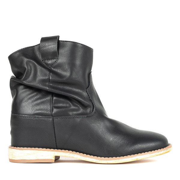 Black cowboy boots on a daress's wedge heel - Footwear 1