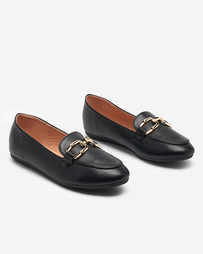 OUTLET Women's black eco-leather loafers Kesine - Footwear