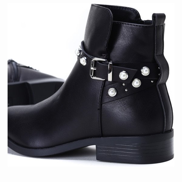 Sztyblety z perełkami w kolorze czarnym Elisa - Obuwie