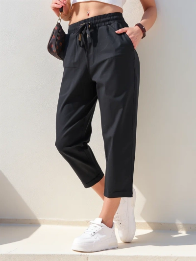 Royalfashion Simple women's fabric trousers 7/8