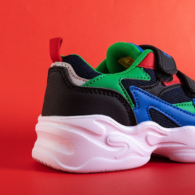 Children's navy blue sports shoes with colorful inserts Jello - Footwear