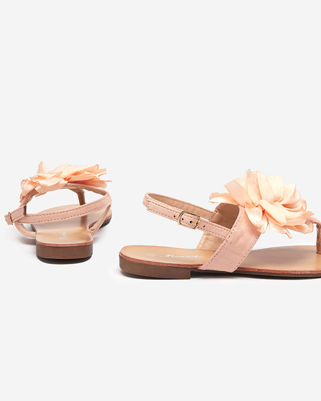 Powdered women's sandals with a flower Nerikala - Footwear