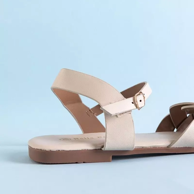 Женские сандалии OUTLET Beige Ohaio на плоской подошве - Обувь