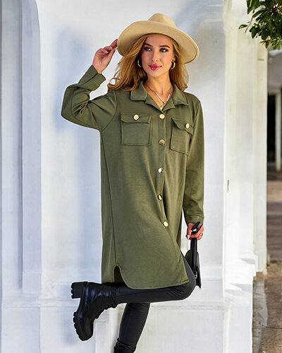 Royalfashion Women's Shirt Type Coat