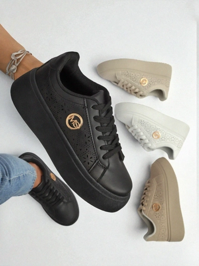 Sneakers lav-eam platforma Perseida Royalfashion te zeza lekure ekologjike