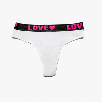 White women's thong with inscriptions - Underwear