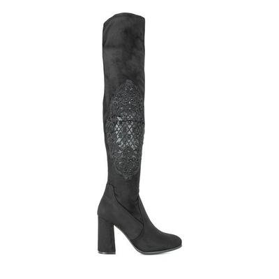 Black boots on a high post Marletto - Footwear