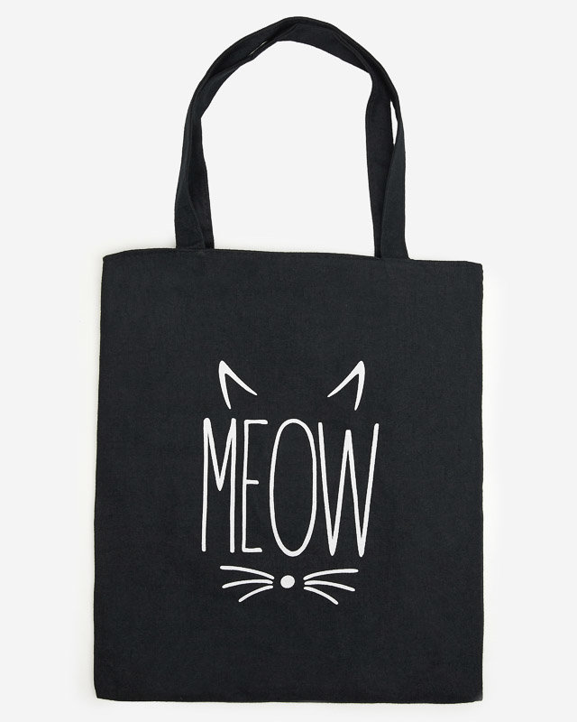 Black fabric bag with an inscription - Accessories