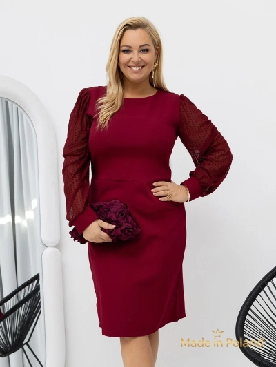 Elegancka damska mini sukienka z siatkowanymi rnkami Evilla