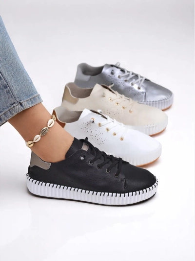 Royalfashion Women's Luna Lace Openwork Sneakers