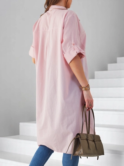 Royalfashion kokvilnas garš sieviešu oversize krekls