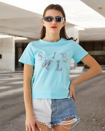 Royalfashion Women's cotton blouse with the inscription