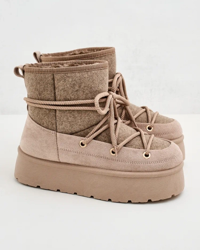 Royalfashion Women's lace-up Filori snow boots