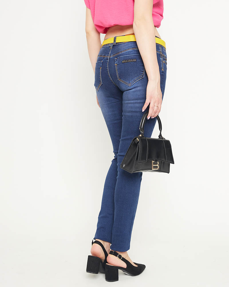 Navy blue women's low waist skinny jeans - Clothing