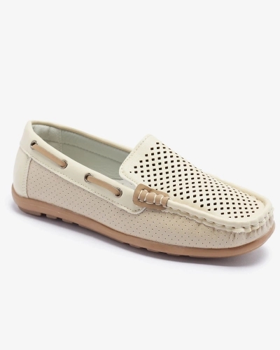 Openwork children's moccasins in beige Neddax - Footwear