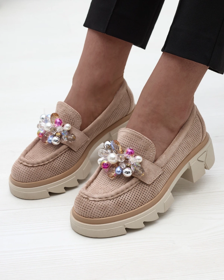 Женские светло-коричневые ажурные мокасины Peloga- Footwear