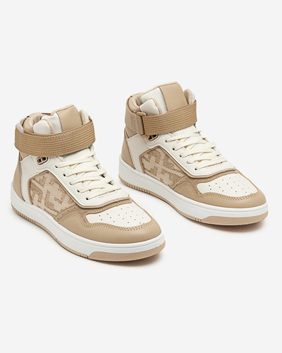 Women's light brown sports shoes with a high upper Retila - Footwear