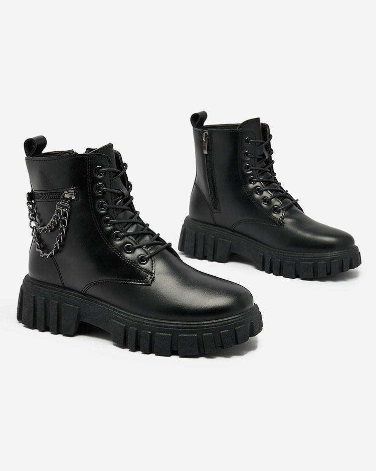 Royalfashion Eco leather women's boots a'la bagers in black Tedsis