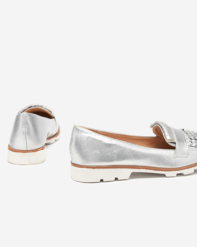 OUTLET Silver lacquered loafers with Fanreso jets - Footwear