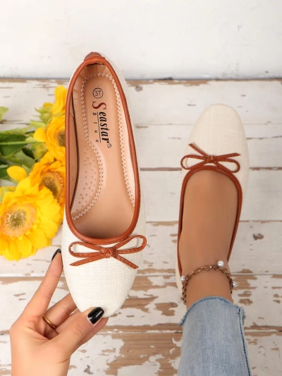 Royalfashion Women's ballet flats with glitter and a bow Aramie