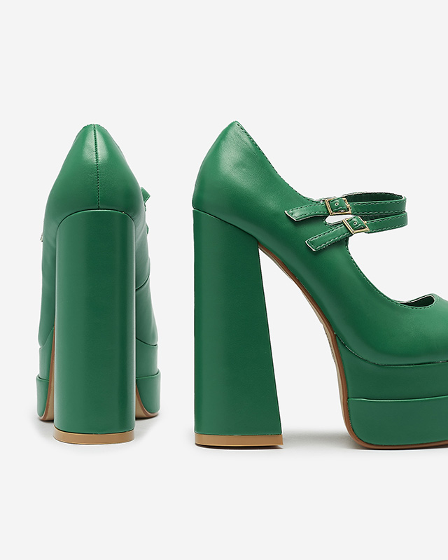 Зеленые женские туфли на высокой шпильке Edisa - Обувь