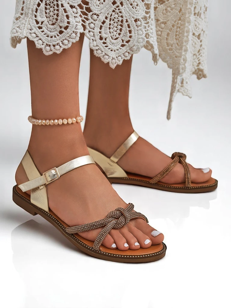 Royalfashion Naiste dekoratiivsete tsirkoonidega sandaalid Bella Shine