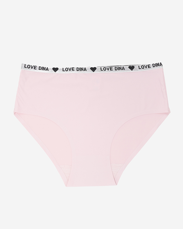 Pink women's knickers with decorative stripes - Underwear
