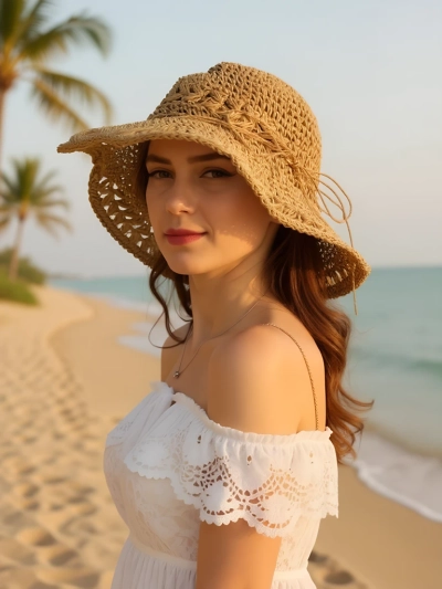 Royalfashion Women's straw hat Lace Breeze