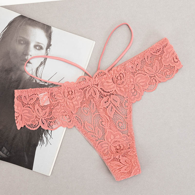 Coral women's lace thongs with straps - Underwear