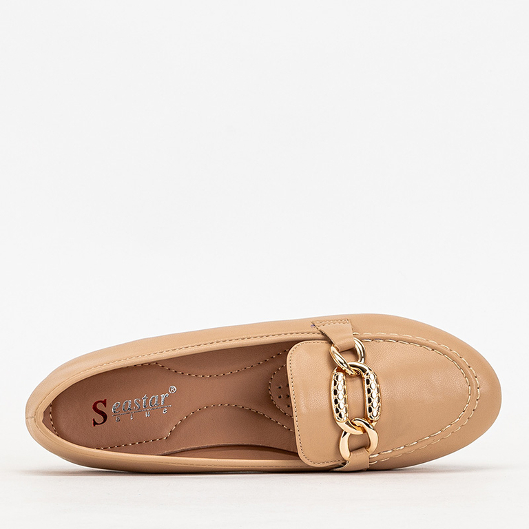 Light brown women's eco leather loafers Zolli- Footwear