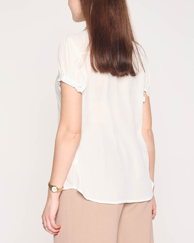 Women's white shirt fastened with buttons - Clothing