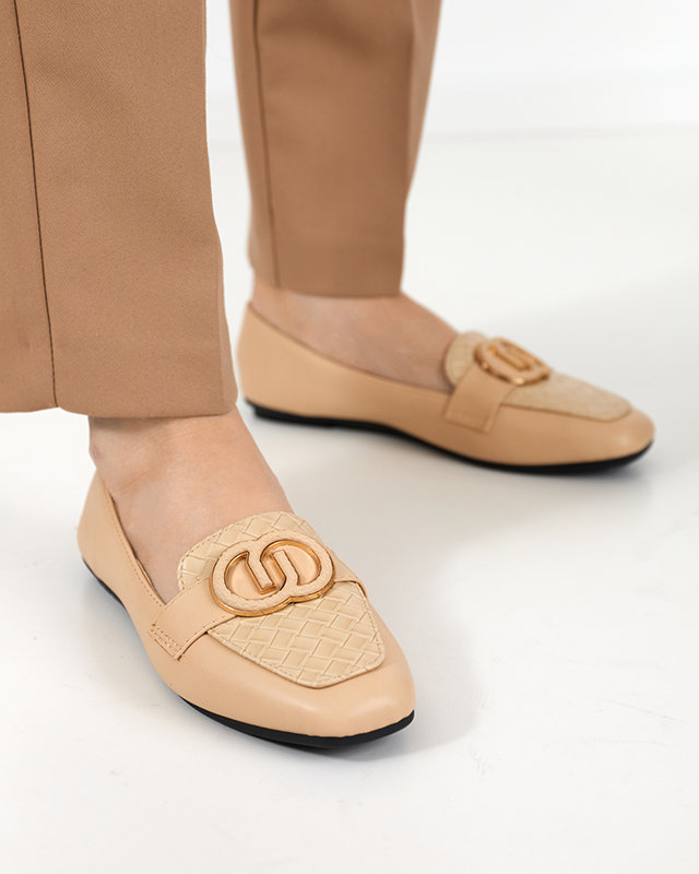 Eco-leather loafers in beige Amida - Footwear