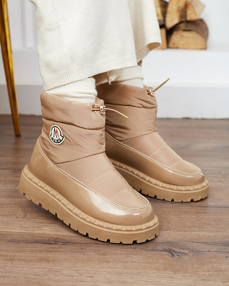 Royalfashion Sieviešu slips-on sniega zābaki brūnā krāsā Ireda